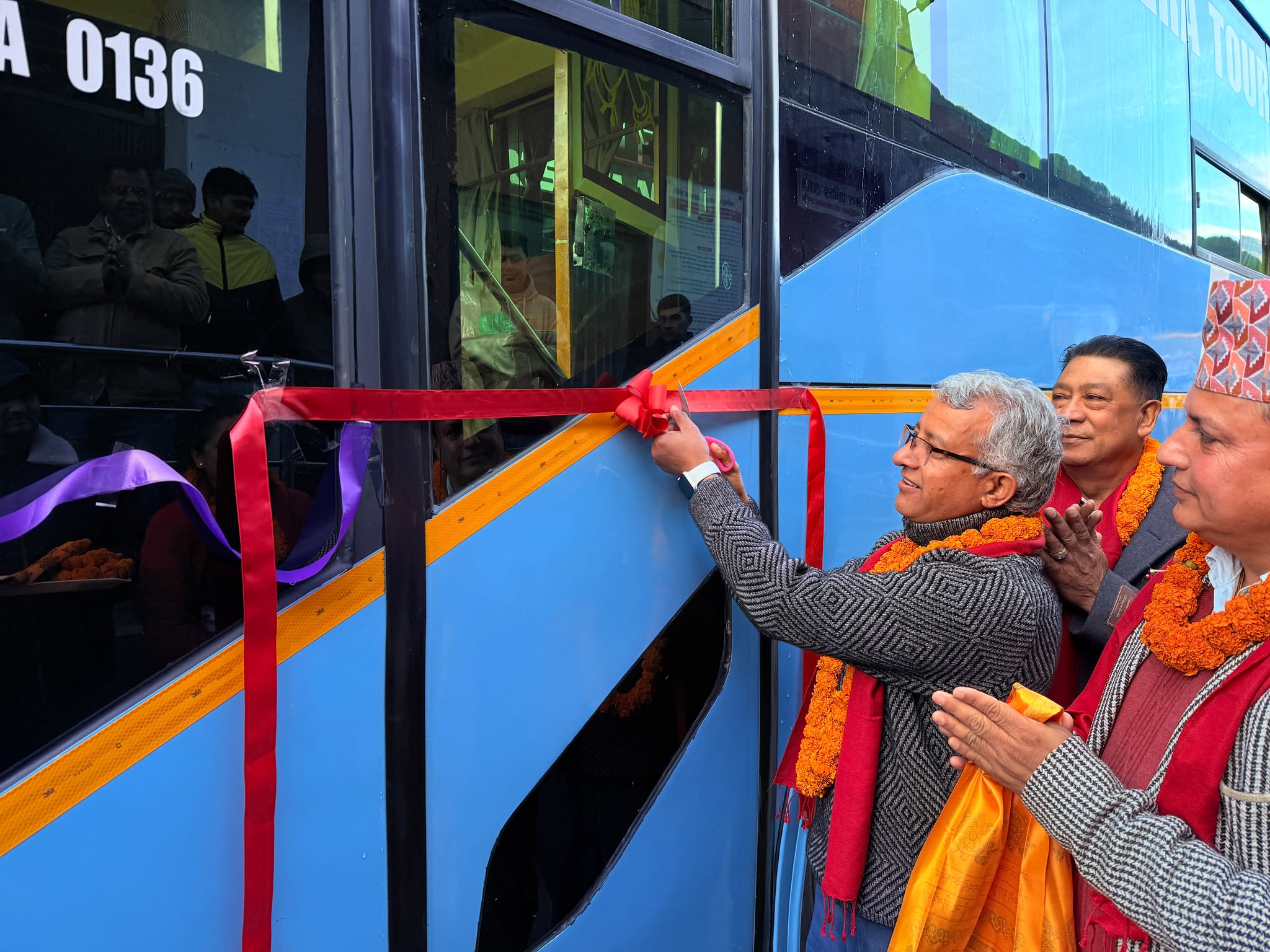 बेनीबाट सिधै भारतको नयाँ दिल्लीसम्मको बस सेवा शुभारम्भ